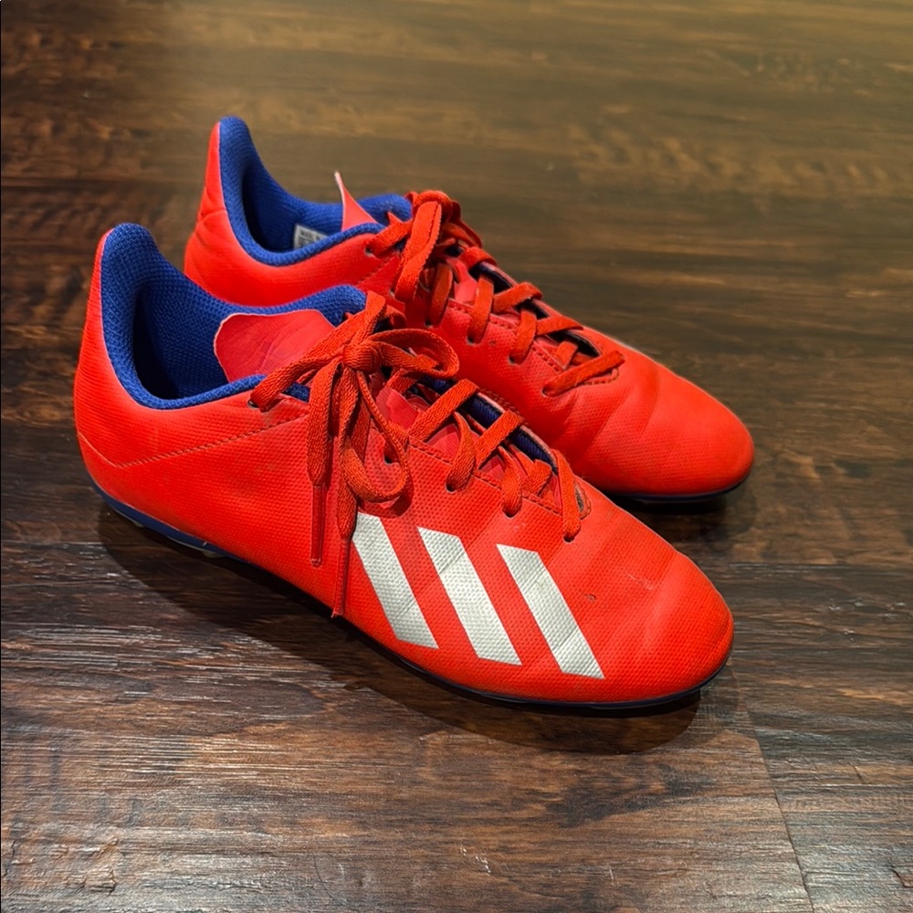 Adidas Red and White Soccer Shoes